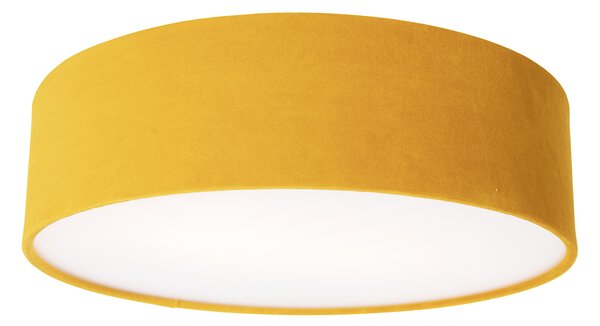 Moderné stropné svietidlo okrové 40 cm so zlatým vnútrom - Drum