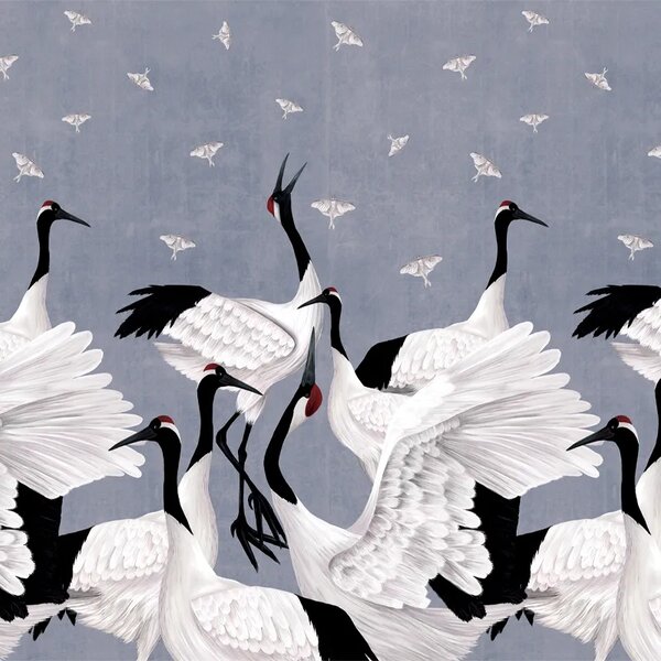 VLADILA Grus Japonesis In Blue - tapeta