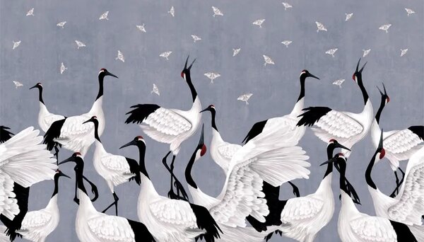 VLADILA Grus Japonesis In Blue - tapeta