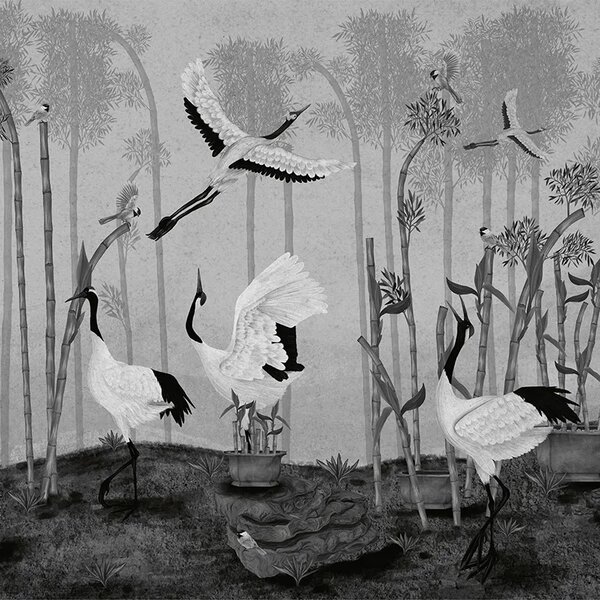 VLADILA Red Crown Sanctuary In Monochrome - tapeta