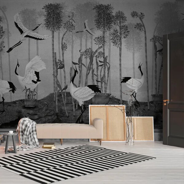 VLADILA Red Crown Sanctuary In Monochrome - tapeta