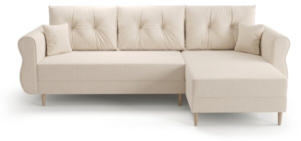 Rozkladacia obojstranná sedacia súprava do L SILVIANO 230x140 cm, krémová