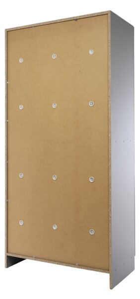 Drevená šatníková skrinka Visio LUX - 6 boxov, 90 x 45 x 185 cm, cylindrický zámok, sivá