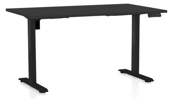 Výškovo nastaviteľný stôl OfficeTech B, 120 x 80 cm, čierna podnož, čierna