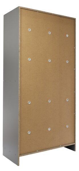 Drevená šatníková skrinka Visio LUX - 6 boxov, 90 x 45 x 185 cm, cylindrický zámok, sivá