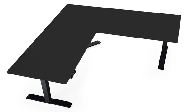 Výškovo nastaviteľný stôl OfficeTech Angle, 180 x 200 cm, čierna podnož, čierna