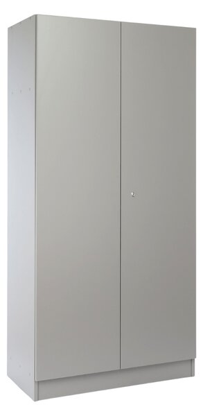 Drevená šatníková skriňa Visio LUX, 90 x 45 x 185 cm, cylindrický zámok, sivá
