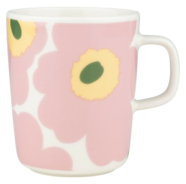 Marimekko Hrnček Oiva Unikko 0,25l, bielo-ružovo-žltý