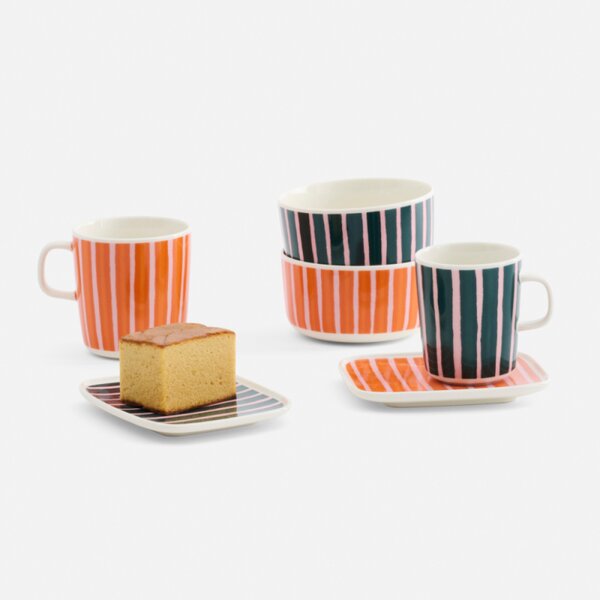 Marimekko Hrnček Oiva Piccolo 0,25l, zeleno-ružový