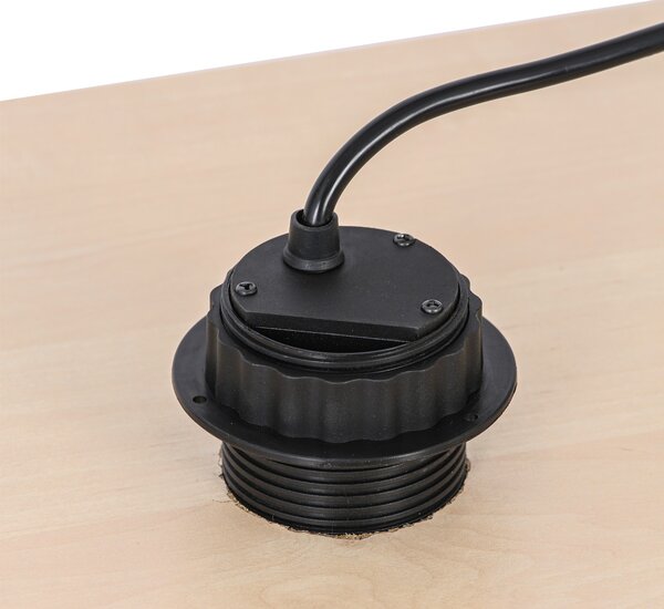 Výsuvná stolová zásuvka, 3× 230 V, USB-A, USB-C, čierna