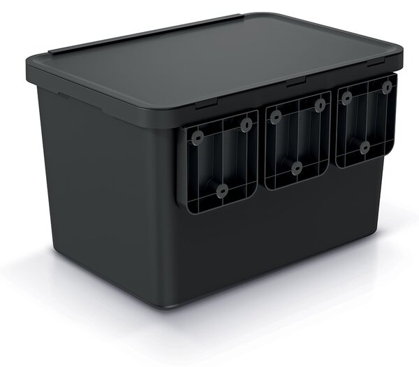 Odpadkový kôš, 4 x 10 l, čierna