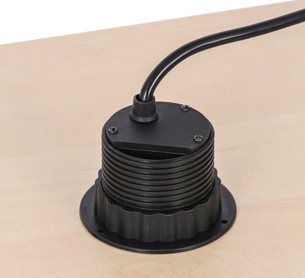 Výsuvná stolová zásuvka, 3× 230 V, USB-A, USB-C, čierna