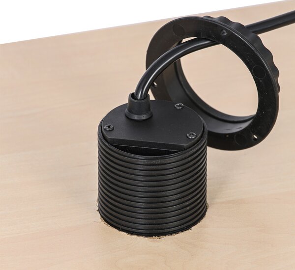 Výsuvná stolová zásuvka, 3× 230 V, USB-A, USB-C, čierna