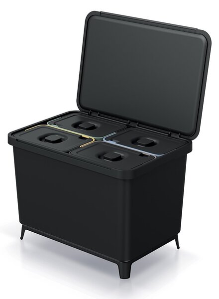 Odpadkový kôš, 4 x 10 l, čierna
