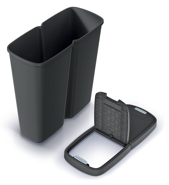 Odpadkový kôš DUO čierny, 50 l, čierna