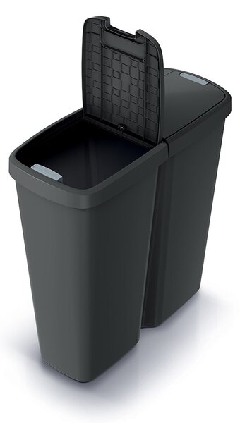 Odpadkový kôš DUO čierny, 50 l, čierna