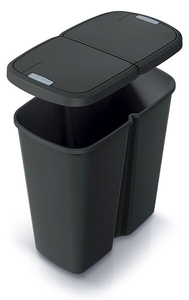 Odpadkový kôš DUO čierny, 45 l, čierna