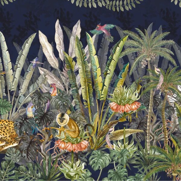 VLADILA Wonderland Jungle In Black - tapeta