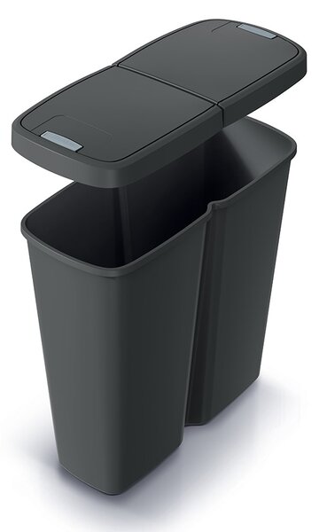Odpadkový kôš DUO čierny, 50 l, čierna