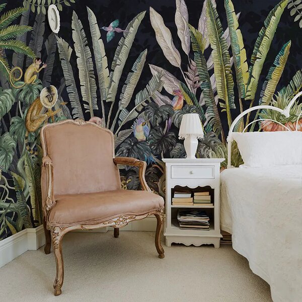 VLADILA Wonderland Jungle In Black - tapeta