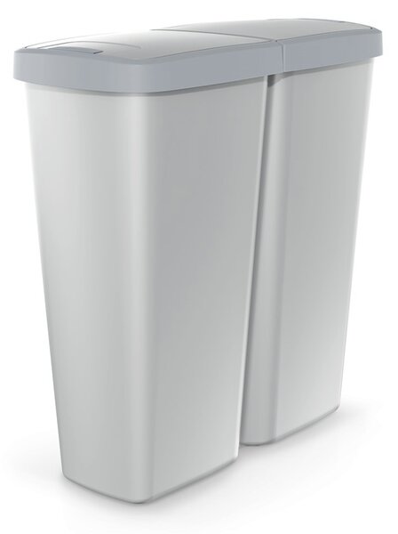 Odpadkový kôš DUO sivý, 50 l, sivá
