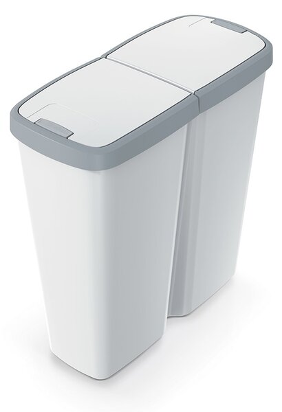 Odpadkový kôš DUO sivý, 50 l, sivá