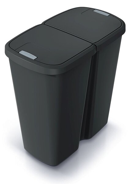 Odpadkový kôš DUO čierny, 45 l, čierna