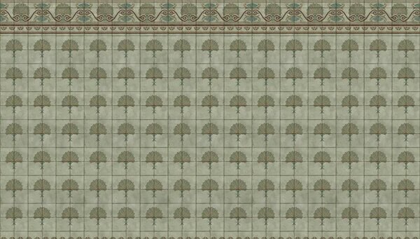 VLADILA Green Tiles Art Nouveau - tapeta