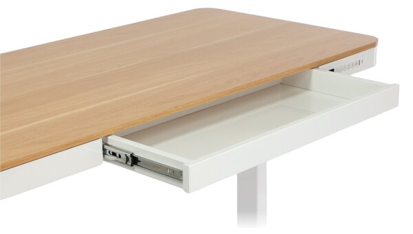 Výškovo nastaviteľný stôl OfficeTech 3, 120 x 60 cm, biela / dub