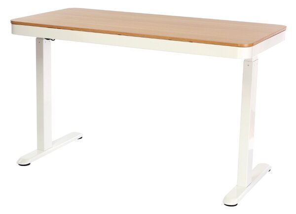 Výškovo nastaviteľný stôl OfficeTech 3, 120 x 60 cm, biela / dub