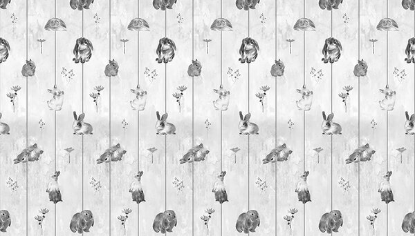 VLADILA Gray Bunnies - tapeta