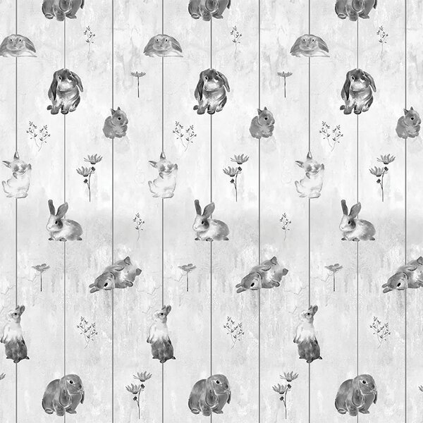 VLADILA Gray Bunnies - tapeta