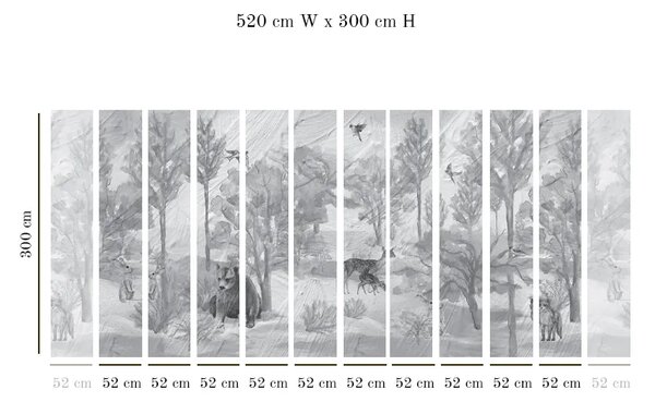 VLADILA Foggy Forest Faun In Grey - tapeta
