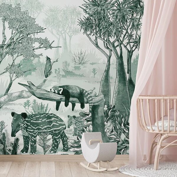 VLADILA Sleepy Meadow In Green - tapeta