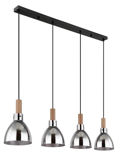 Globo 15550-4H - Luster na lanku MATTEA 4xE27/6W/230V čierna/dymová
