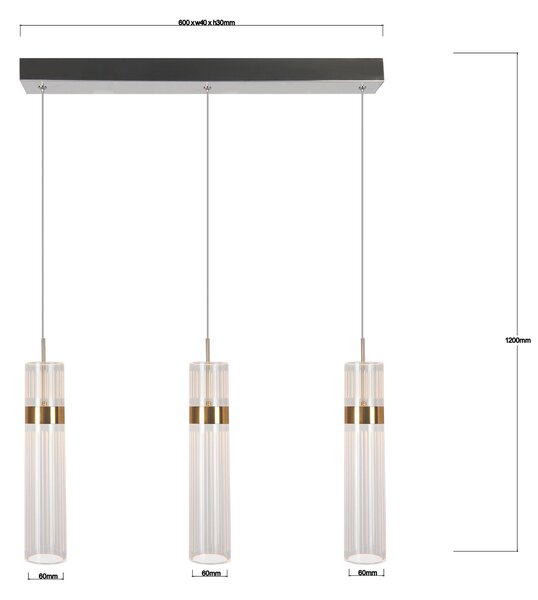 ZÁVESNÉ LED SVIETIDLO, 120/60/6 cm - Online Only bytové doplnky, Online Only
