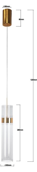 ZÁVESNÉ SVIETIDLO, 120/6/6 cm - Online Only bytové doplnky, Online Only