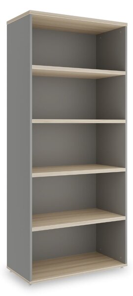 Vysoká skriňa SimpleOffice 80 x 40 x 180 cm, dub svetlý / sivá
