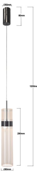 ZÁVESNÉ LED SVIETIDLO, 120/6/6 cm - Online Only bytové doplnky, Online Only