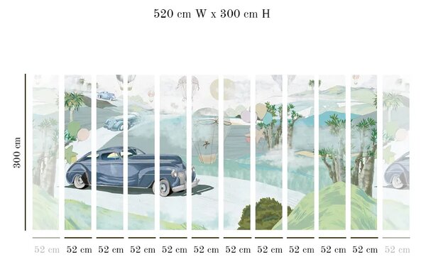 VLADILA Retro Cars (Blue) - tapeta