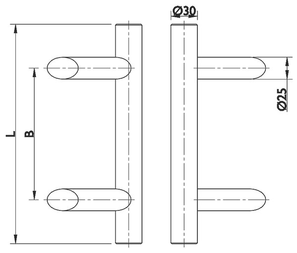 DVERNÉ MADLO TWIN BF 118010 (E) - zošikmené - kus, Twin E (nerez matná)