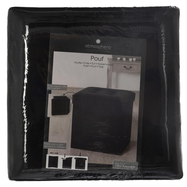 ATMOSPHERA Taburet Adaline Black 38x38 cm