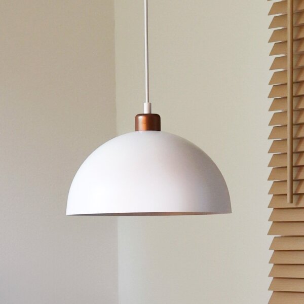 Duolla - Luster na lanku IRONLINE 1xE27/15W/230V pr. 27 cm biela/medená