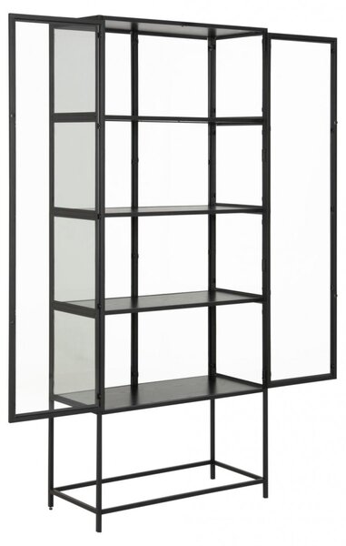 Actona Vitrína Seaford 77x185,6 cm čierna
