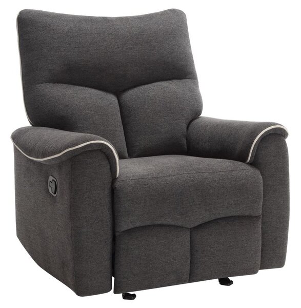 Relaxačné kreslo, tmavosivá látka, mechanicky polohovacie (k411845)