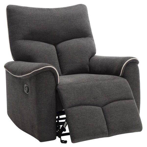 Relaxačné kreslo, tmavosivá látka, mechanicky polohovacie (k411845)