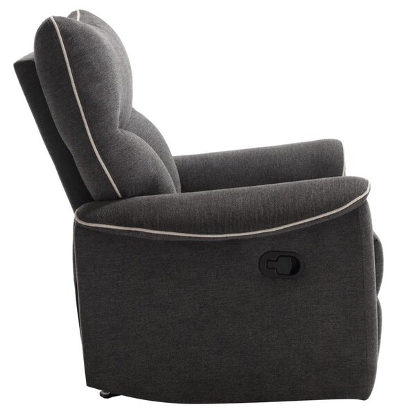 Relaxačné kreslo, tmavosivá látka, mechanicky polohovacie (k411845)