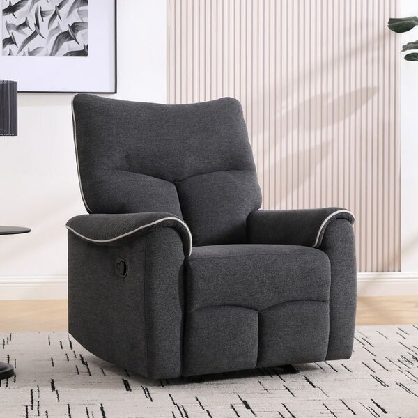 Relaxačné kreslo, tmavosivá látka, mechanicky polohovacie (k411845)