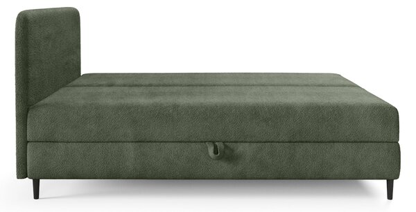 Čalúnená boxspring posteľ s úložným priestorom Fubu 120x200 - olivová