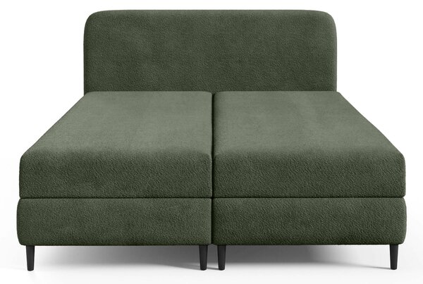 Čalúnená boxspring posteľ s úložným priestorom Fubu 120x200 - olivová